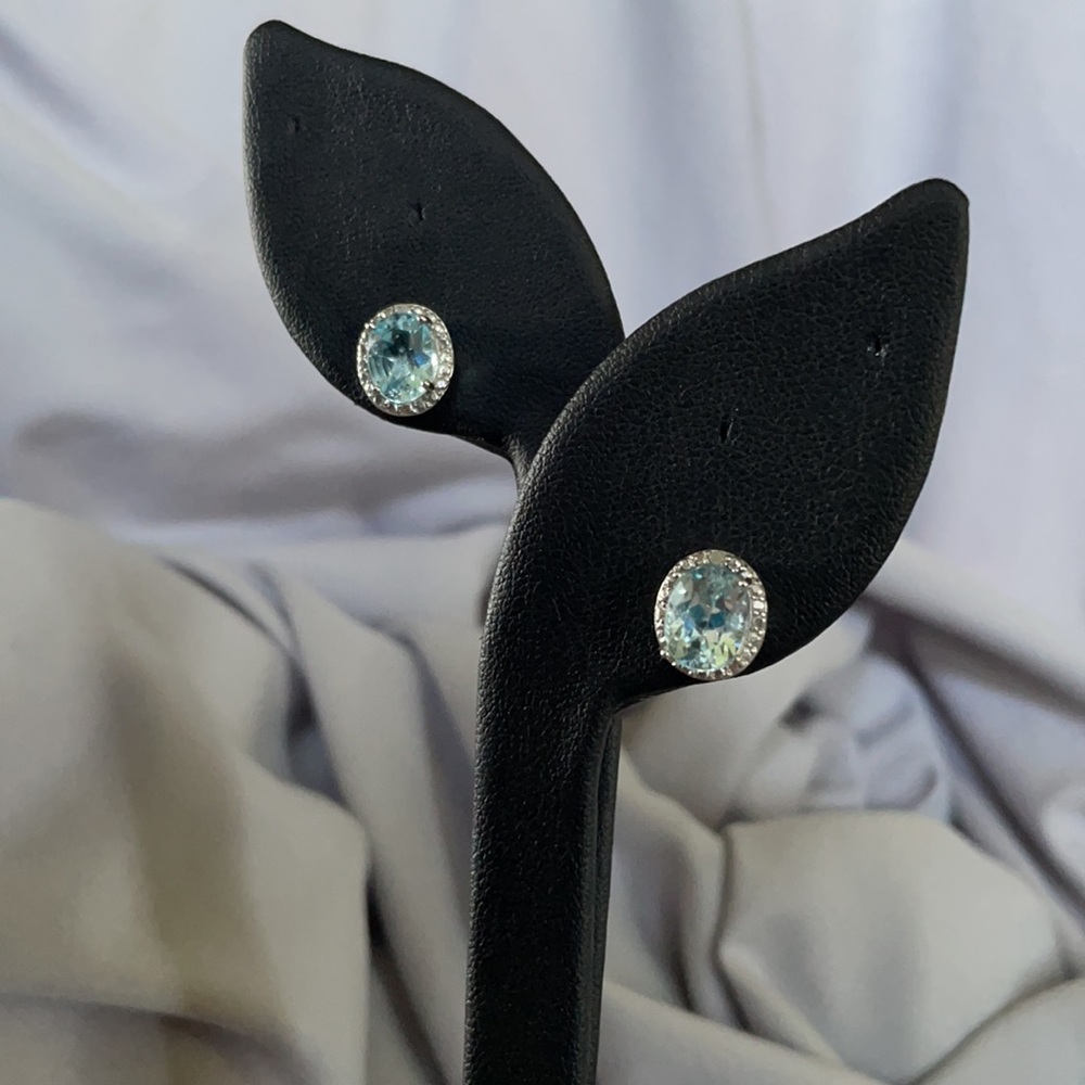 JTV Blue Topaz Stud Earrings